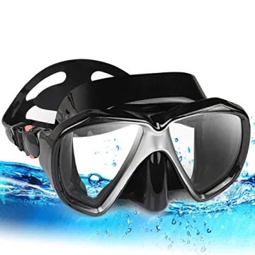Snorkel Diving Mask Panoramic HD Swim Mask, Anti-Fog Scuba Diving Goggles,Tempered Glass Dive Mask A...