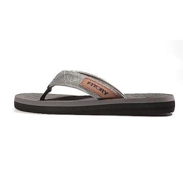 FITORY Men's Flip-Flops, Thongs Sandals Comfort Slippers for Beach Grey Size 10