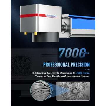 OMTech 50W Fiber Laser Engraver - Precision Metal Marking and Etching Machine for All Materials