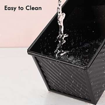 Beasea Pullman Loaf Pan with Lid, 2 Pack Non-Stick Black Bread Loaf Pans for Homemade Bread 1 lb Carbon Steel Bread Toast Box with Cover for Bakeware Bread Toast Oven Baking