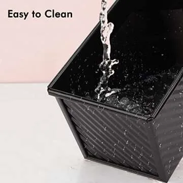 Beasea Pullman Loaf Pan with Lid, 2 Pack Non-Stick Black Bread Loaf Pans for Homemade Bread 1 lb Carbon Steel Bread Toast Box with Cover for Bakeware Bread Toast Oven Baking