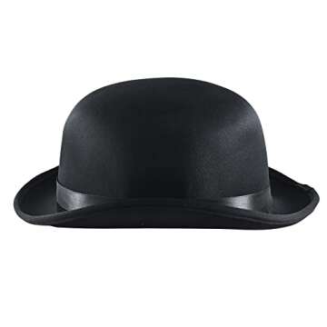 Skeleteen Black Bowler Derby Hat - Bolivian Costume Accessories Victorian Hats for Adults and Childr...