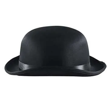 Skeleteen Black Bowler Derby Hat - Bolivian Costume Accessories Victorian Hats for Adults and Childr...