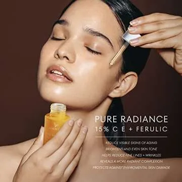 Vitamin C Serum With Ferulic Acid: CE Ferulic Face Serum With 15% Ascorbic Acid, Vitamin E, Hyaluronic Acid - Vit C Serum for Deep Hydration, Brightening, Anti-aging, Anti Wrinkle, Skin Repair 1 Fl Oz