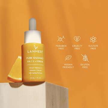 Vitamin C Serum With Ferulic Acid: CE Ferulic Face Serum With 15% Ascorbic Acid, Vitamin E, Hyaluronic Acid - Vit C Serum for Deep Hydration, Brightening, Anti-aging, Anti Wrinkle, Skin Repair 1 Fl Oz