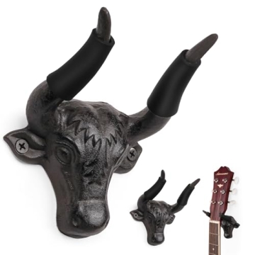 Adowes Cast Iron Guitar Wall Mount 2-Pack - Hanger for Acoustic, Electric & Bass