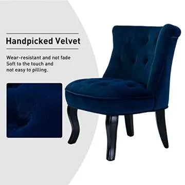 TINA'S HOME Modern Velvet Armless Accent Chair