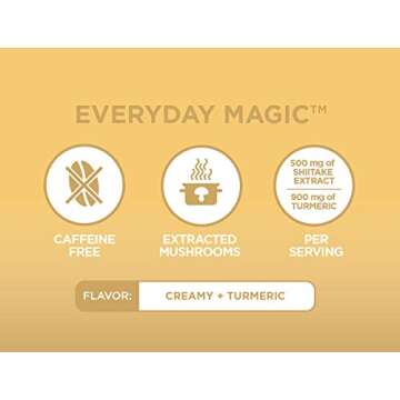 Four Sigmatic Mushroom Latte Mix, Dairy-free, USDA Organic with Coconut Milk Powder, 2 Pack (Golden Latte with Shiitake Mushroom & Turmeric)