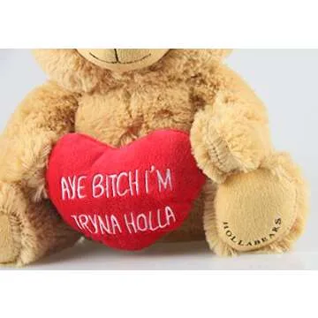Hollabears 10" Aye Bitch I'm Tryna Holla Teddy Bear Funny Plush Gift