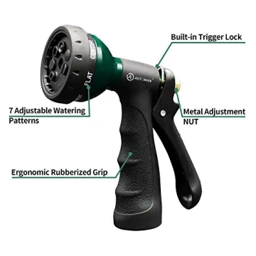 AUTOMAN Metal Garden Hose Nozzle with 7 Spray Patterns