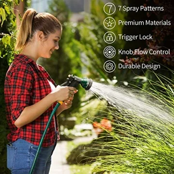 AUTOMAN Metal Garden Hose Nozzle with 7 Spray Patterns