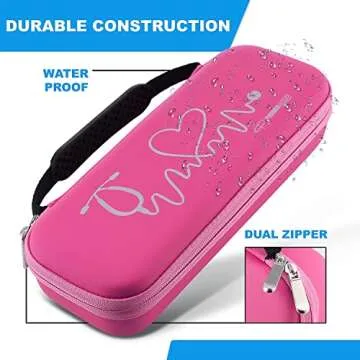 Primacare KB-9397-PK Stethoscope Case, Supplies Included, Pink with Multiple Compartments, Portable and Lightweight First Aid Kit Bag with Vital Medical Supplies, Nursing Accessories for Nurses