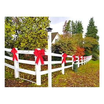 Red Bows Christmas Decorations Big Wired Velvet Bow with Gold Border for Wreaths Outdoor, Tree Topper, Outside (12 * 14 inch)