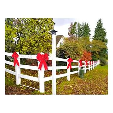 Red Bows Christmas Decorations Big Wired Velvet Bow with Gold Border for Wreaths Outdoor, Tree Topper, Outside (12 * 14 inch)