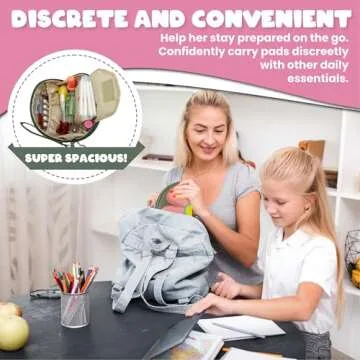 The Bloom First Period Kit for Girls 9-12, Cute Sanitary Napkin Storage Bag Gifts for Girls, Portable Waterproof Period Bag for Teens School, Emergency Sanitary Pad Pouch for School 16 PC, (Green)