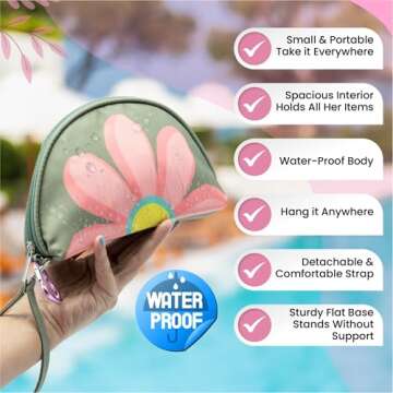 The Bloom First Period Kit for Girls 9-12, Cute Sanitary Napkin Storage Bag Gifts for Girls, Portable Waterproof Period Bag for Teens School, Emergency Sanitary Pad Pouch for School 16 PC, (Green)