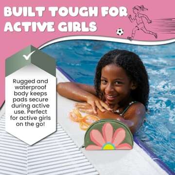 The Bloom First Period Kit for Girls 9-12, Cute Sanitary Napkin Storage Bag Gifts for Girls, Portable Waterproof Period Bag for Teens School, Emergency Sanitary Pad Pouch for School 16 PC, (Green)