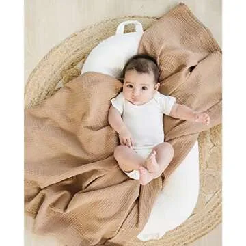 Konssy 3 Pack Muslin Swaddle Blankets for Newborns