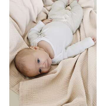 Konssy 3 Pack Muslin Swaddle Blankets for Newborns