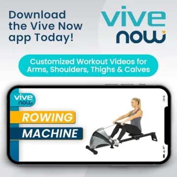 Vive Rowing Machine - Magnetic Row Equipment - Foldable Exercise Workout Rower for Women and Men - at Home Seated Indoor Fitness Device - Portable with Digital Monitor and Adjustable Resistances