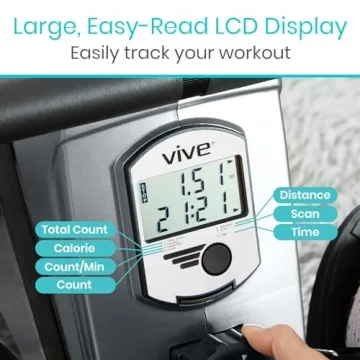 Vive Rowing Machine - Magnetic Row Equipment - Foldable Exercise Workout Rower for Women and Men - at Home Seated Indoor Fitness Device - Portable with Digital Monitor and Adjustable Resistances