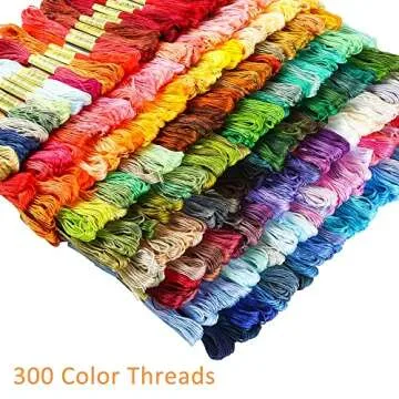 Caydo Embroidery Floss 50 Skeins Embroidery Thread Set for Vibrant Crafts