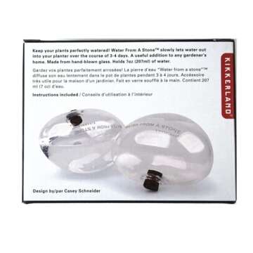 Kikkerland Water from a Stone Hand Blown Glass Automatic Self-Watering Plant Globes, Set of 2