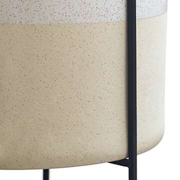 Amazon Brand – Rivet Mid-Century Ceramic Planter with Stand, 18.9"H, White