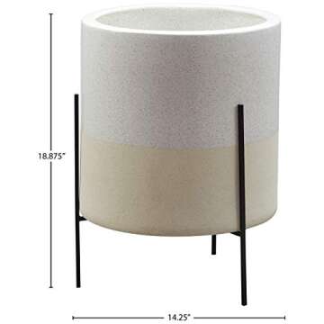 Amazon Brand – Rivet Mid-Century Ceramic Planter with Stand, 18.9"H, White