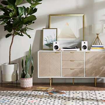 Amazon Brand – Rivet Mid-Century Ceramic Planter with Stand, 18.9"H, White