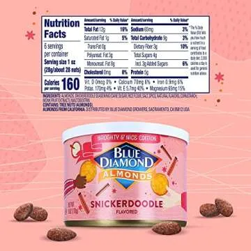 Blue Diamond Almonds, Snickerdoodle Holiday Snack Nuts, 6 oz Resealable Can