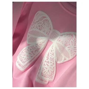 SHENHE Girl's Cute Bow Sweatshirt for Trendy Casual Wear