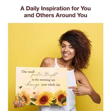 fun-plus Sunflower Canvas Wall Art - Sunflower Artwork Art Prints Decoration for Home, Office, Bathroom, Kitchen, and Livingroom, Realistic Design with Positive Inspirational Quotes 16 * 12 inches