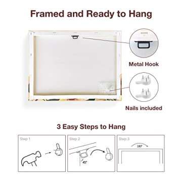 fun-plus Sunflower Canvas Wall Art - Sunflower Artwork Art Prints Decoration for Home, Office, Bathroom, Kitchen, and Livingroom, Realistic Design with Positive Inspirational Quotes 16 * 12 inches