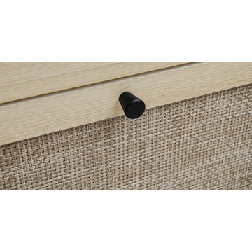 ZeHuoGe Natural Rattan Cabinet with 3 Flip Drawers, Free Standing Modern 3-Tier Shoe Storage Rack for Heels, Slippers, Entrance Hallway Entryway （3 Drawers）