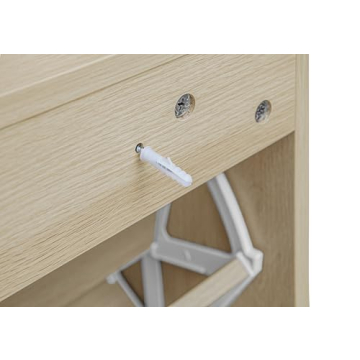 ZeHuoGe Natural Rattan Cabinet with 3 Flip Drawers, Free Standing Modern 3-Tier Shoe Storage Rack for Heels, Slippers, Entrance Hallway Entryway （3 Drawers）