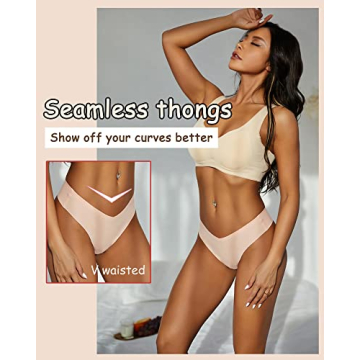 ALL OF ME Seamless Thongs Women's No Show Panties 9 Pack