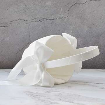 ATAILOVE 2 PCS Flower Girl Baskets Set- Cute Cherish Wedding Flower Baskets (Ivory)