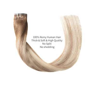 FUBILI Seamless Clip in Hair Extensions PU Skin Weft Real Human Hair 30g 5pcs Balayage Walnut Brown to Ash Brown Mix Light Blonde Invisible clip in human hair Clip Real Hair 16 Inch