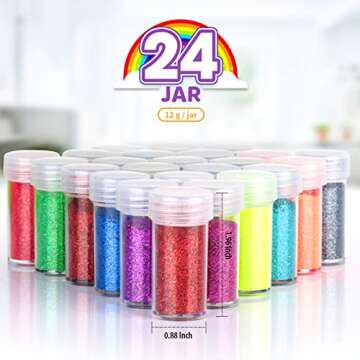 LEOBRO 24 Colors Body Glitter, Extra Fine Glitter, Festival Glitter Makeup Glitter Cosmetic Glitter ...