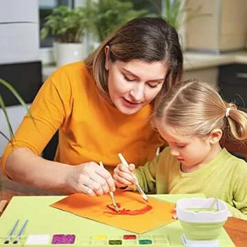 Silicone Craft Mat, Nonstick Silicone Painting Mat 20"x 16" Silicone Art Mat with Cup and Paint Holder, Multipurpose Silicone Art Mat for Painting Clay Resin Casting