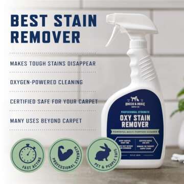 Rocco & Roxie Oxy Stain Remover - Oxygen Powered Carpet Cleaner Spray - Spot Cleaner for Upholstery, Couch, Laundry, Rug, Clothes, Car Seat, Mattress, Sofa, and More. - Pet & Baby Stains