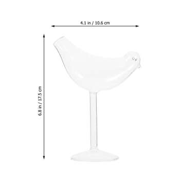 Hemoton Wine Glasses Set of 4, Bird Shape Wine Glasses Cocktail Glass, Bird Martini Glasses for Holi...
