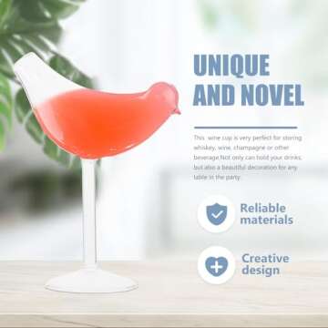 Hemoton Bird Shape Wine Glasses Set - Elegant Cocktail Gift