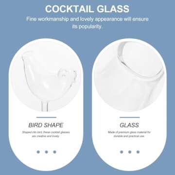 Hemoton Bird Shape Wine Glasses Set - Elegant Cocktail Gift