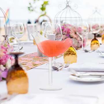 Hemoton Bird Shape Wine Glasses Set - Elegant Cocktail Gift