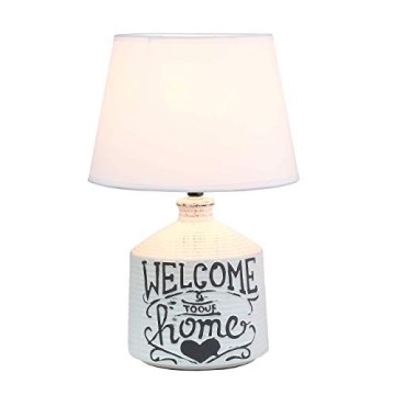 Simple Designs Rustic Ceramic Farmhouse Entryway Accent Lamp