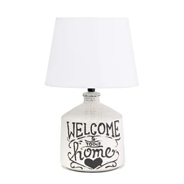Welcome Home Rustic Ceramic Farmhouse Lamp - Simple Designs