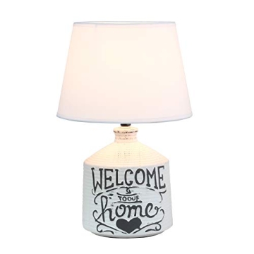 Welcome Home Rustic Ceramic Farmhouse Lamp - Simple Designs