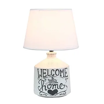 Welcome Home Rustic Ceramic Farmhouse Lamp - Simple Designs